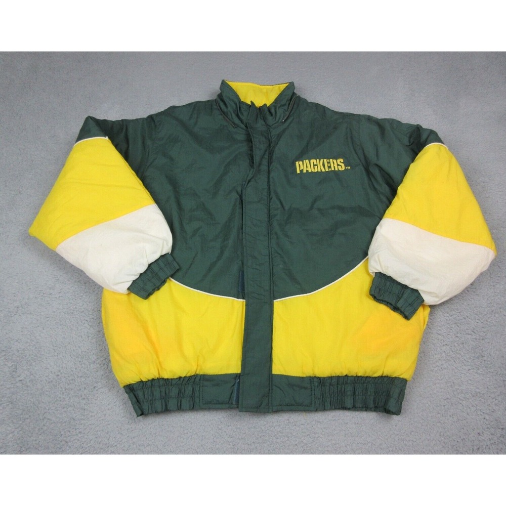 Vintage Green Bay Packers Jacket Mens Large Green NFL Football Logo 7 90s